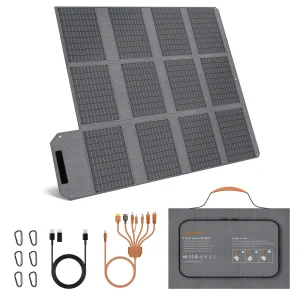 MHPOWOS 120W Foldable Solar Panel with USB-C/DC Outputs Portable Battery Charger