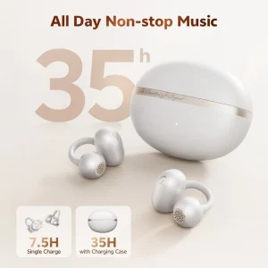 QCY CT06 Clip On Earbuds Crossky C50 Open Ear Wireless Bluetooth 6.0 Headphones - Thumbnail Image 5