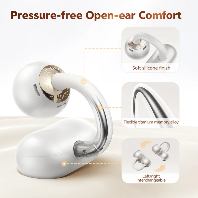 QCY CT06 Clip On Earbuds Crossky C50 Open Ear Wireless Bluetooth 6.0 Headphones - Image 3